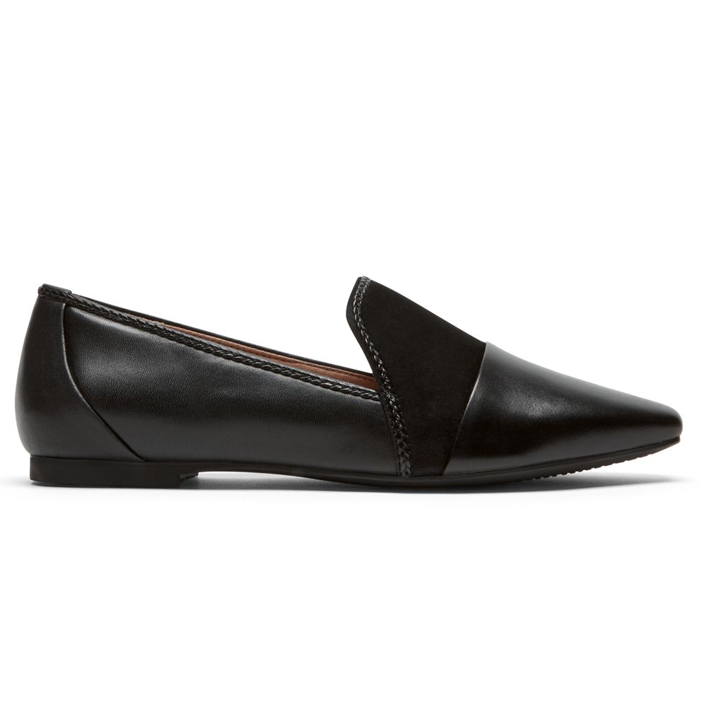 Mocassins Rockport Total Motion Laylani Accent Senhora - Pretas ( 572-BRLCAS )